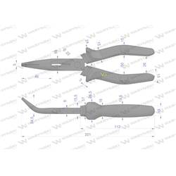 Szczypce wydłużone wygięte 200 mm Waryński-347454049