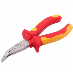 Szczypce izolowane, wydłużone wygięte 160 mm. VDE. Waryński-347455036