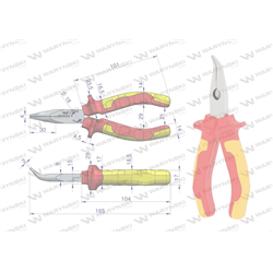 Szczypce izolowane, wydłużone wygięte 160 mm. VDE. Waryński-347883344