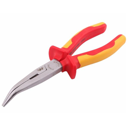 Szczypce izolowane, wydłużone wygięte 200 mm.  VDE. Waryński-347455042