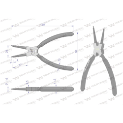 Szczypce do pierścieni osadczych 150 mm wewnętrzne proste Waryński-347457169