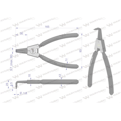 Szczypce do pierścieni osadczych 180 mm zewnętrzne wygięte Waryński-347885482
