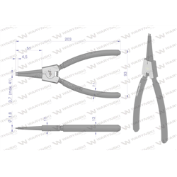 Szczypce do pierścieni osadczych 200 mm zewnętrzne proste Waryński-347885504