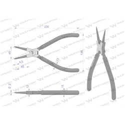 Szczypce do pierścieni osadczych 240 mm wewnętrzne proste Waryński-347457249