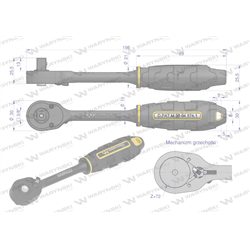 Grzechotka 3/8". 72 T. o zwiększonej odporności. Waryński-347475424