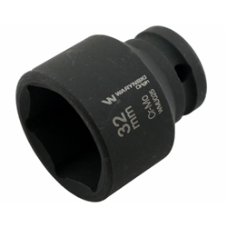 Nasadka udarowa sześciokątna 1/2". 32 mm. CrMo. DIN 3129. Waryński-347882902