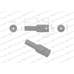 Nasadka udarowa sześciokątna długa 1/2". 8 mm. CrMo. DIN 3129. Waryński-347882908