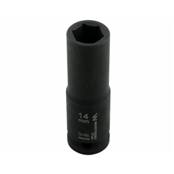 Nasadka udarowa sześciokątna długa 1/2". 14 mm. CrMo. DIN 3129. Waryński-347454620