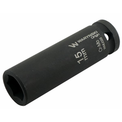 Nasadka udarowa sześciokątna długa 1/2". 15 mm. CrMo. DIN 3129. Waryński-347882930