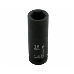 Nasadka udarowa sześciokątna długa 1/2". 18 mm. CrMo. DIN 3129. Waryński-347882942