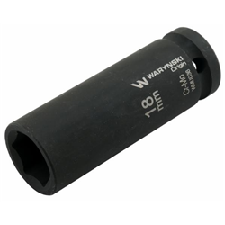 Nasadka udarowa sześciokątna długa 1/2". 18 mm. CrMo. DIN 3129. Waryński-347454637