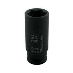 Nasadka udarowa sześciokątna długa 1/2". 24 mm. CrMo. DIN 3129. Waryński-347454660