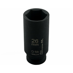 Nasadka udarowa sześciokątna długa 1/2". 26 mm. CrMo. DIN 3129. Waryński-347454667