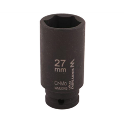 Nasadka udarowa sześciokątna długa 1/2" 27 mm. CrMo. DIN 3129. Waryński-347882978