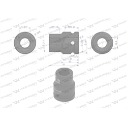 Nasadka udarowa sześciokątna 3/4". 18 mm. CrMo. DIN 3129. Waryński-347883429