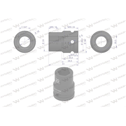 Nasadka udarowa sześciokątna 3/4". 20 mm. CrMo. DIN 3129. Waryński-347883438