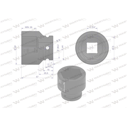 Nasadka udarowa sześciokątna 3/4". 41 mm. CrMo. DIN 3129. Waryński-347455140