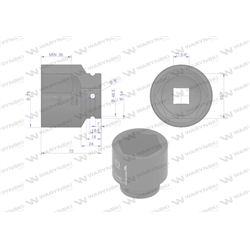 Nasadka udarowa sześciokątna 3/4". 53 mm. CrMo. DIN 3129. Waryński-347883483