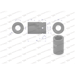 Nasadka udarowa sześciokątna 1"długa. 33 mm. CrMo. DIN 3129 Waryński-347893498