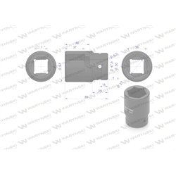 Nasadka udarowa sześciokątna 1"długa. 38 mm. CrMo. DIN 3129 Waryński-347465198