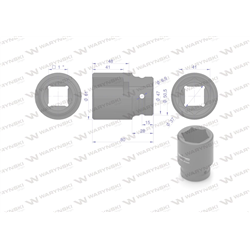 Nasadka udarowa sześciokątna 1"długa. 41 mm. CrMo. DIN 3129 Waryński-347465200