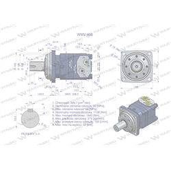 Silnik hydrauliczny orbitalny WMV 400 cm3/obr (200 bar / max.280 bar) Waryński-347463717