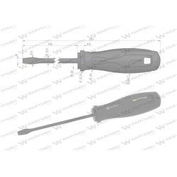 Wkrętak płaski 6 x 125 mm. stal SVCM. Waryński-347882419