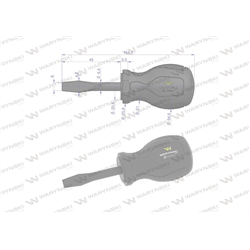 Wkrętak płaski 6.5mm x 45 mm SVCM. Waryński-347882425