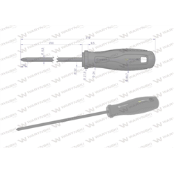 Wkrętak PH2 200 mm. stal SVCM. Waryński-347454134