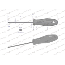Wkrętak T10. 80 mm. stal SVCM. Waryński-347454152