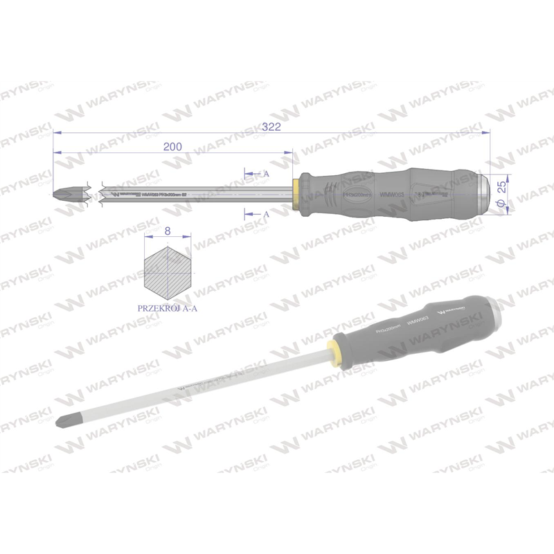 Wkrętak do pobijania PH3x200mm Waryński-347457209