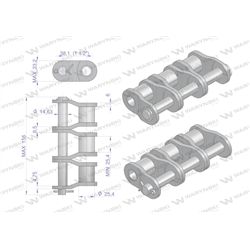 Półogniwo łańcucha P24B-3 (R3 1.1/2) Waryński-347457733