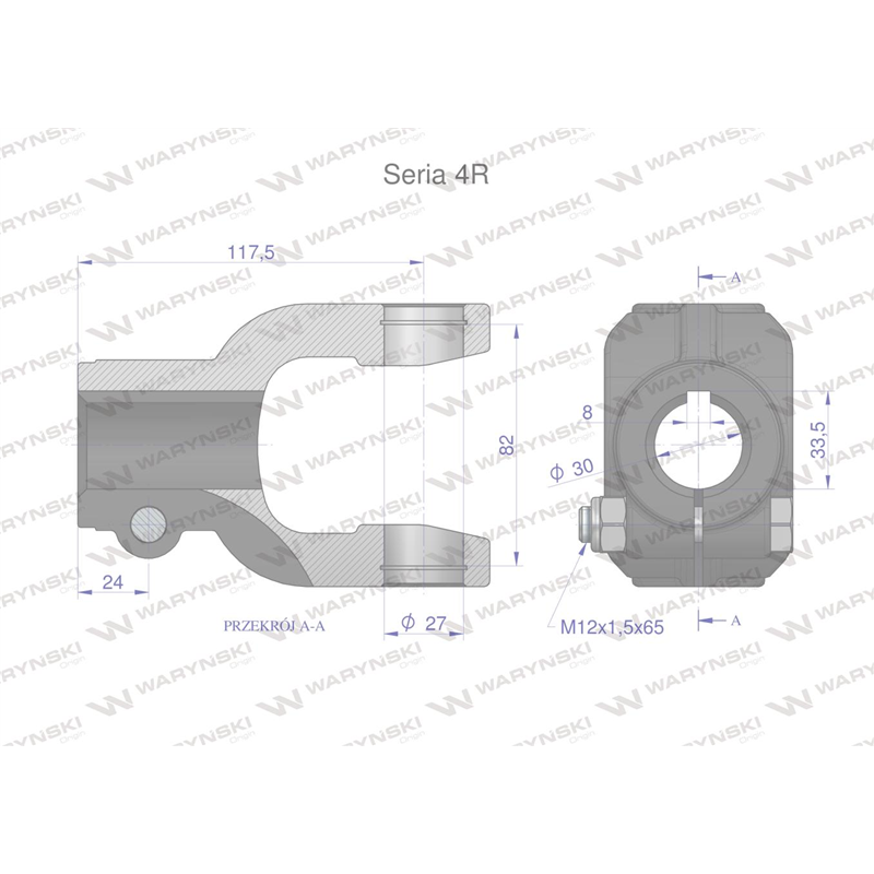Widłak na wpust 8 śr.otw.30mm - 27X82 Seria 4R Waryński-347898877