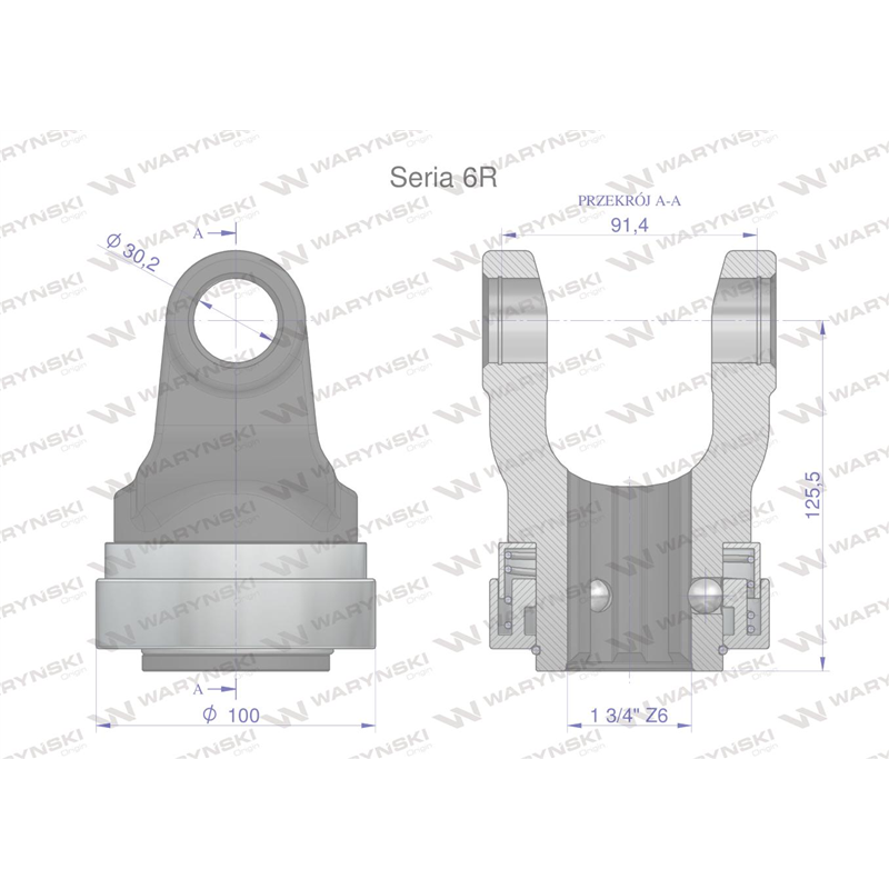 Widłak z pierścieniem 1 3/4 Z6 - 30.2X91.4 Seria 6R CE2020 Waryński-347902902