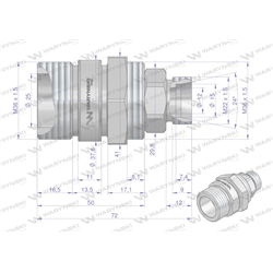 Zawór gniazdo M22x1.5 skręcane (50490020) Waryński  (opakowanie 10szt)-347474875