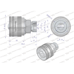 Zawór wtyczka M22x1.5 skręcane (50490030) Waryński  (opakowanie 10szt)-347474877