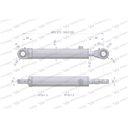 Cylinder hydrauliczny - siłownik dwustronny  CJ2F-40/22/160 Waryński-347457066
