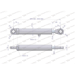 Cylinder hydrauliczny - siłownik dwustronny CJ2F-63/36/200 (90 stopni) Waryński-347885367