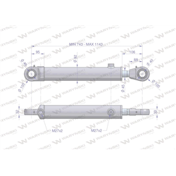 Cylinder hydrauliczny - siłownik dwustronny CJ2F-80/45/400 Waryński-347457055
