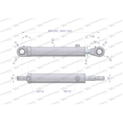 Cylinder hydrauliczny - siłownik dwustronny CJ2F80/45/500 Waryński-347885362