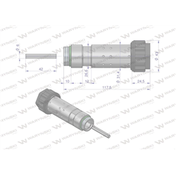 Trzpień cewki do elektrozaworów W-E12DVS6/2-80L  Waryński-347884792