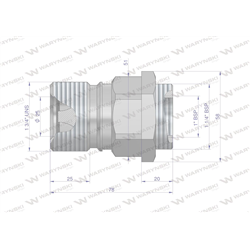 Szybkozłącze hydrauliczne skręcane (motylkowe) gniazdo G3/4"BSP gwint wewnętrzny 250bar Waryński-347879179