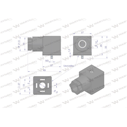 Wtyczka elektryczna (czarna) 12V 24V (SP666) do zasilania cewek elektromagnetycznych z uszczelką Waryński-347465140