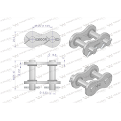 Zamek łańcucha z oringiem ANSI A 100 (R1 1.1/4) Waryński-347457656