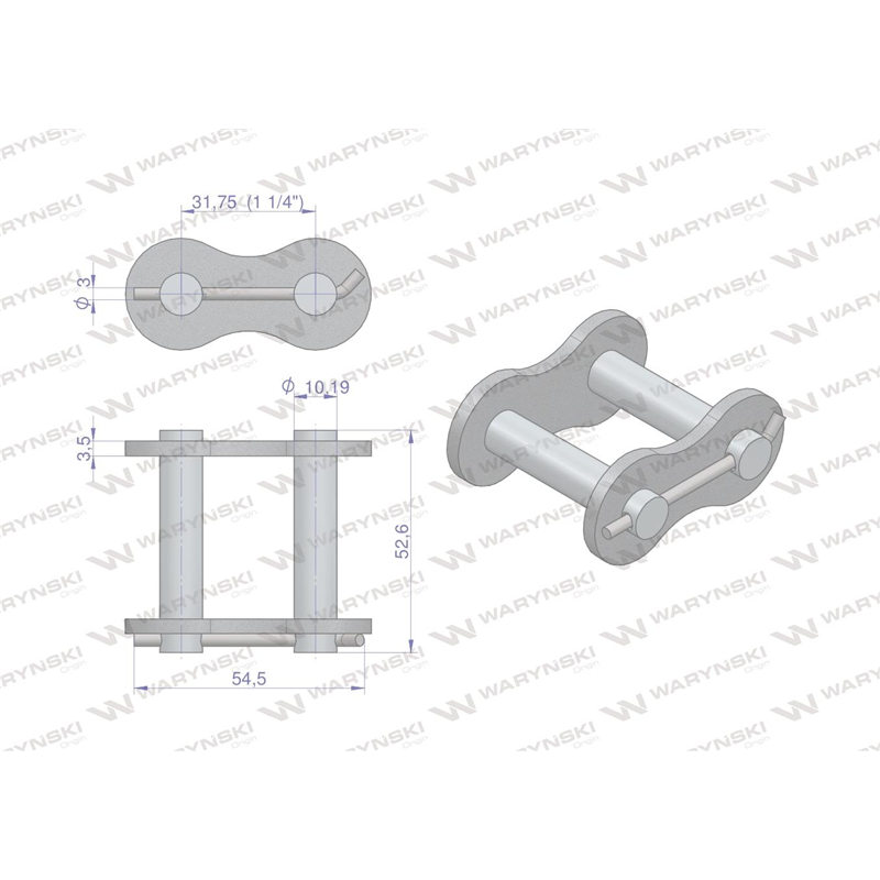 Zamek łańcucha 20BF16-01 z zawleczką zastosowanie Prasa Rolująca Krone 9222960 Waryński-347881037
