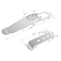 Spinacz. zaczep. zamek burty uniwersalny 210 mm x 47 mm. klamra z drutu fi-5mm-347472501