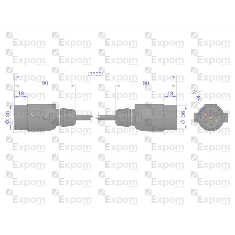 Złącze elektryczne 3.5x5 typu wtyczka wtyczka EXPOM KWIDZYN eu-347903836