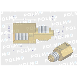 Złączka manometryczna gwint zewnętrzny M12x1.5 x gwint wewnętrzny G1/4" (mosiądz) POLMO-347885264