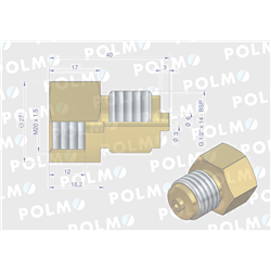 Złączka manometryczna gwint zewnętrzny G1/2" x gwint wewnętrzny M20x1.5 (mosiądz) POLMO-347456960