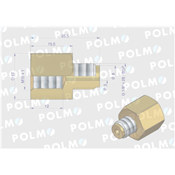 Złączka manometryczna gwint zewnętrzny G1/8" x gwint wewnętrzny M10x1  (mosiądz) POLMO-347456947